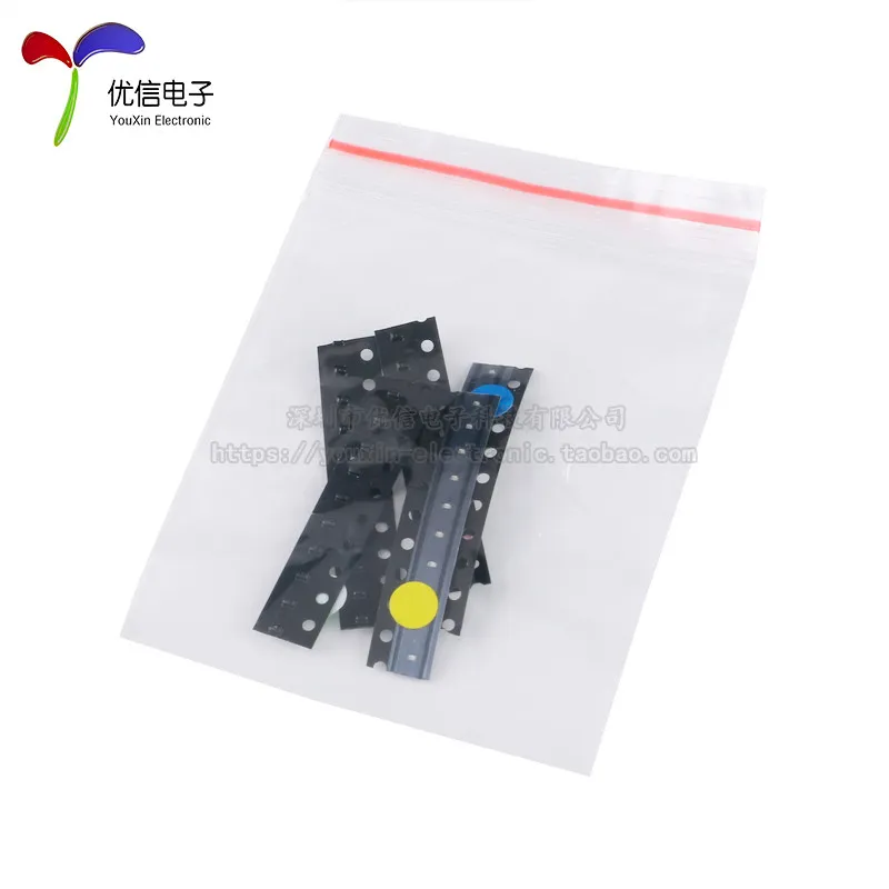0402 SMD LED commonly used component packs (red, blue, green, yellow and white), a total of 5 kinds, 10 pieces each