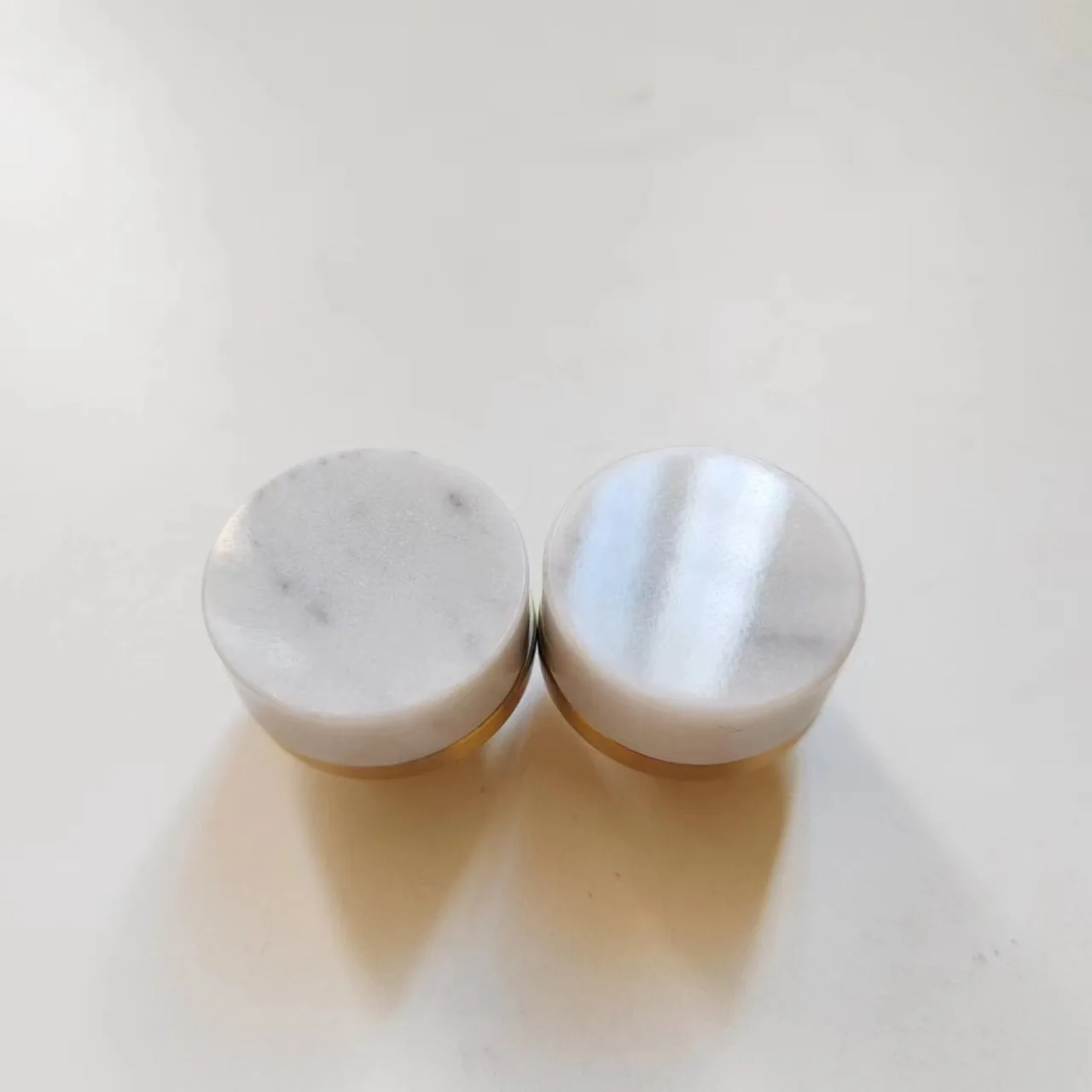 Brass Marble Knob Furniture Knob Cabinet Cupboard Dresser Knob White Marble Knob