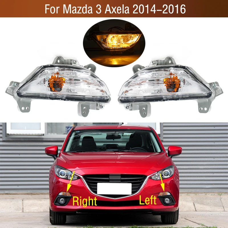 

Car Front Bumper Daytime Running Drive Light Turn Signal Indicator Lamp For Mazda 3 Axela 2014 2015 2016 Foglight Foglamp