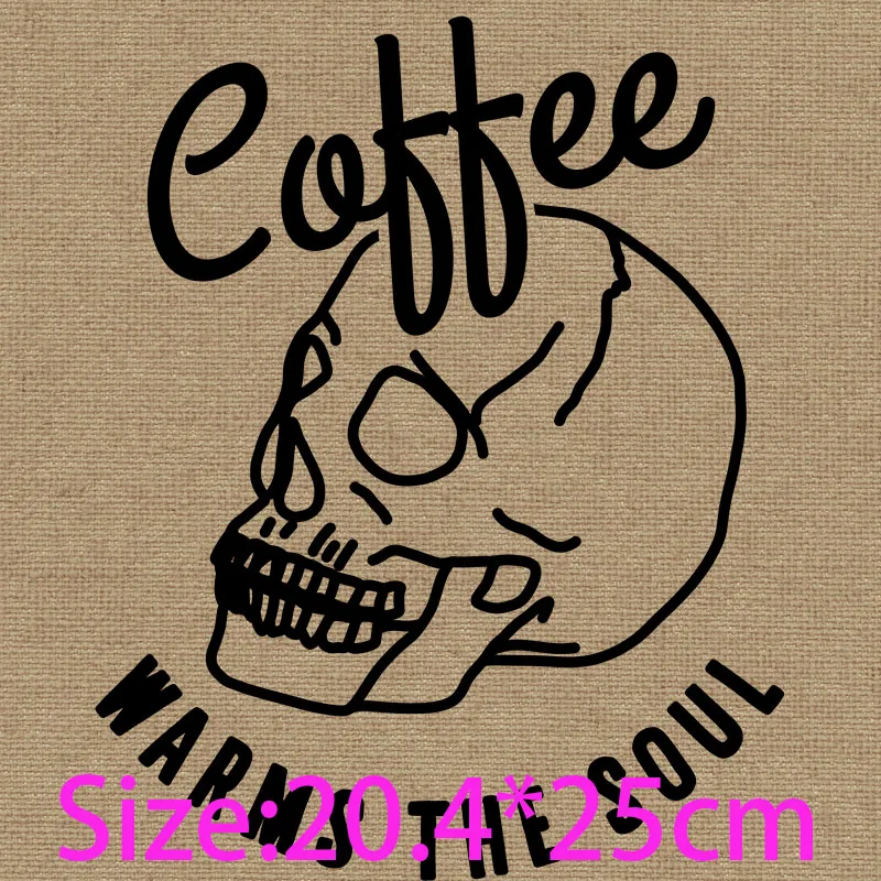 T-Shirt Transfer Coffee Warms The Soul Skull Teacher Coffee Life Coffee Gives Me Teacher Powers Niestandardowe etykiety