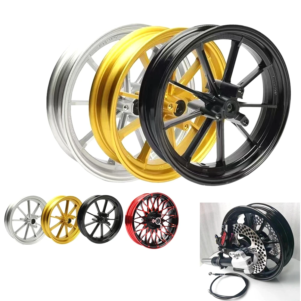 

E-Motorcycle Scooter Modify Front Wheel Rim 10/12 Inch*7.0 Dual Disc Brake Aluminum Wheel Hub For CygnusX BWS RSZ Monkey M3 N1S