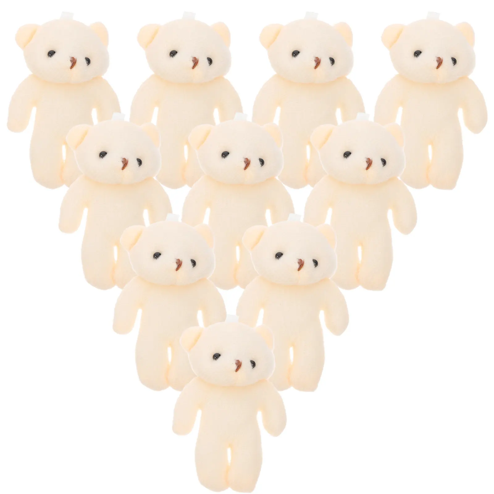 

10Pcs Hanging Mini Bear Soft Stitched Fabric Decor for Keychains Backpacks Nurseries Weddings Valentines Day Kids Joyful Gift