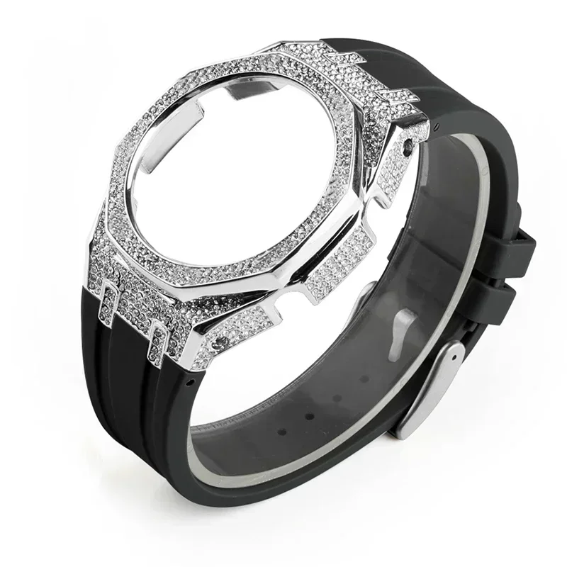 GA2100/2110 Metal Case Resin Strap Suitable For GA-B2100 GA-2100/2110 Replacement Parts Diamond Case Wholesale New Product