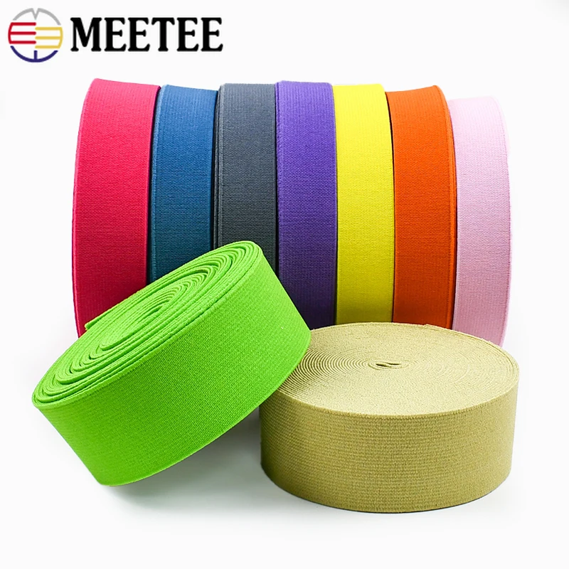 

3Meters Meetee 10-50mm Soft Nylon Elastic Band for Sewing Clothes Waist Rubber Tape Bra Underwear Strap DIY Garment Accessories