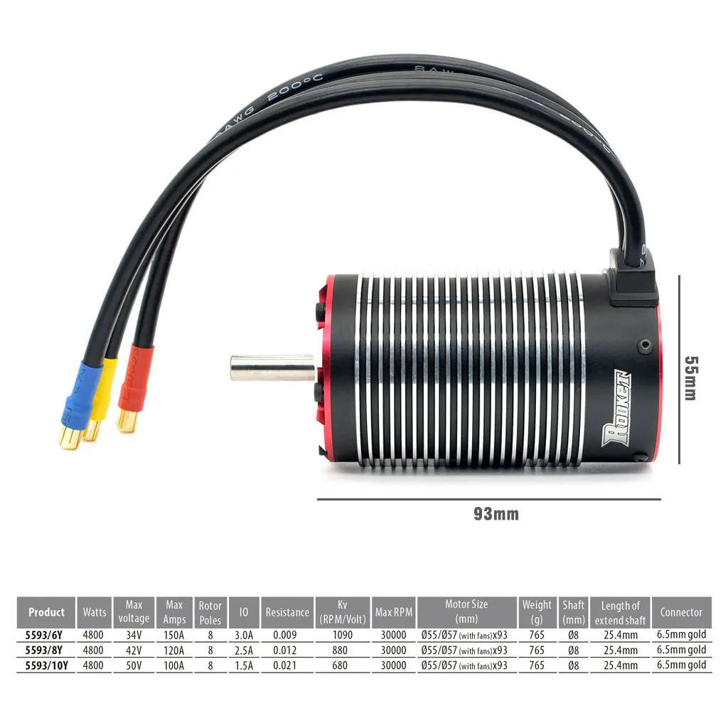 Surpass Hobby Rocket-RC 5593 Brushless Waterproof Motors for 1/5 1/6 1/7 RC Car Monster Truck Buggy Traxxas XMAXX LOSI 5T AIR