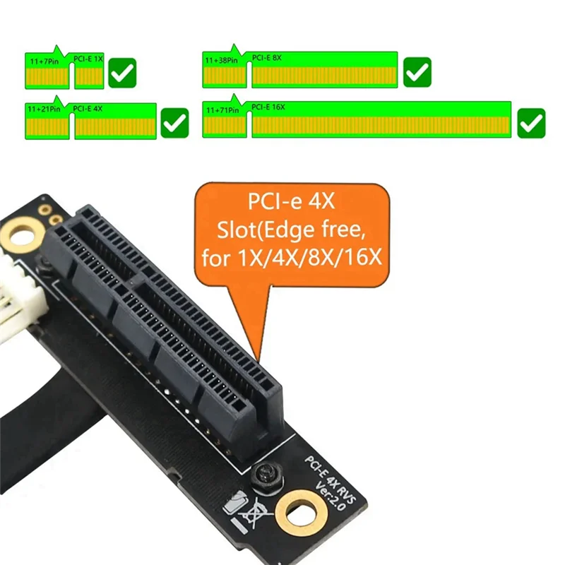 

270 Degree M.2 NGFF Dual Key A-E To PCI-E 4X Adapter Convert Cable For PCI-E Tester Extender