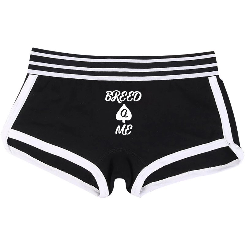 BREED ME Queen of Spades Cotton Boyshorts Female Underwear Girls Gift Ladies Boxer Panties Breathable Women's Intimates