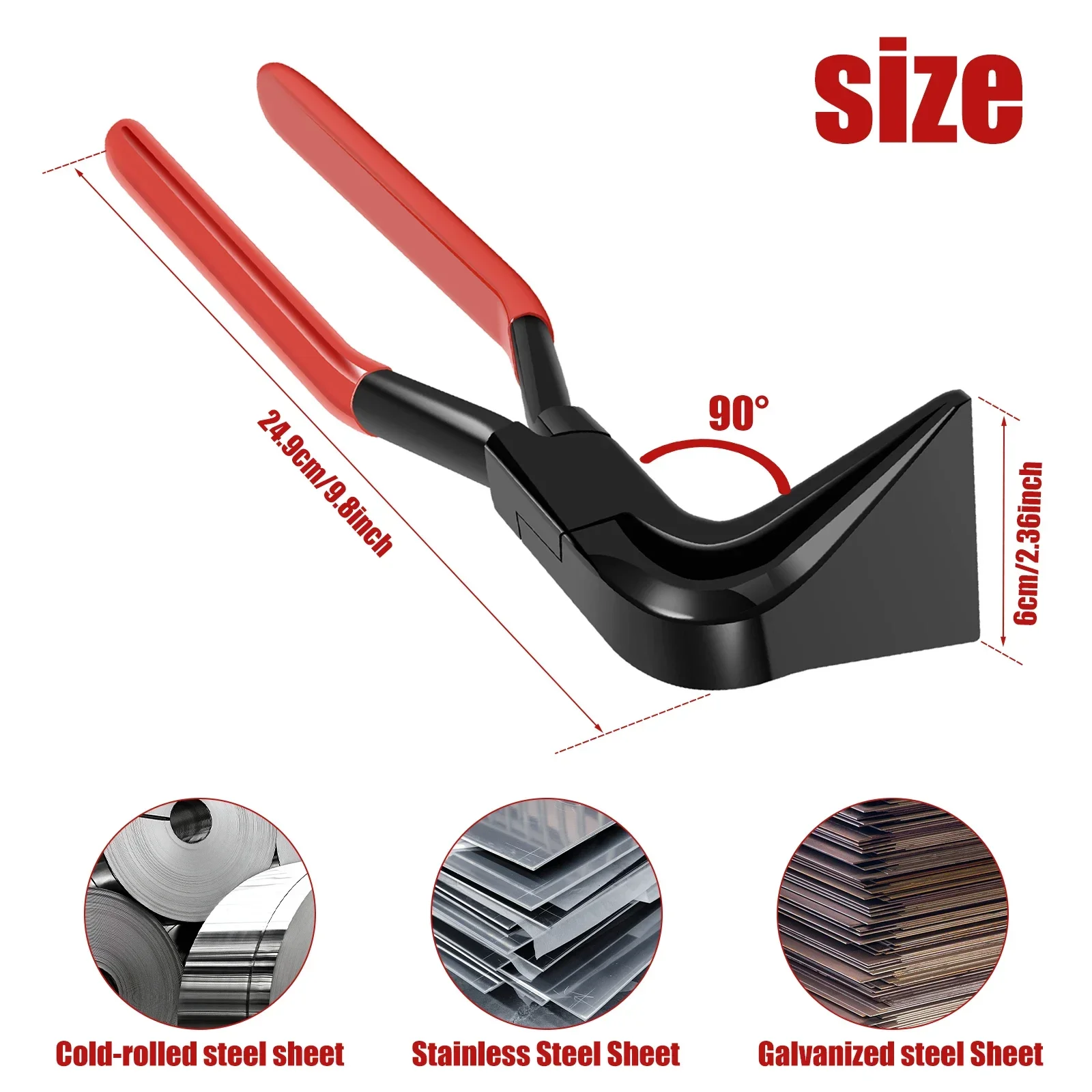 Hand Seamer Metal Steel Sheet Bender and Flattering Pliers Straight/45°/90° Sheet Metal Hand Tools Anti-rust Manual Edge Sealer