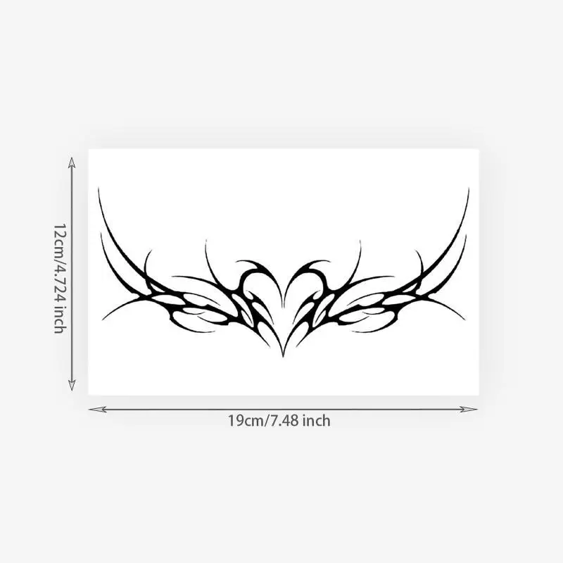Love Heart Wings Temporary Tattoo Sticker Waterproof Long-Lasting Removable Body Decal for Anniversary Party Gift