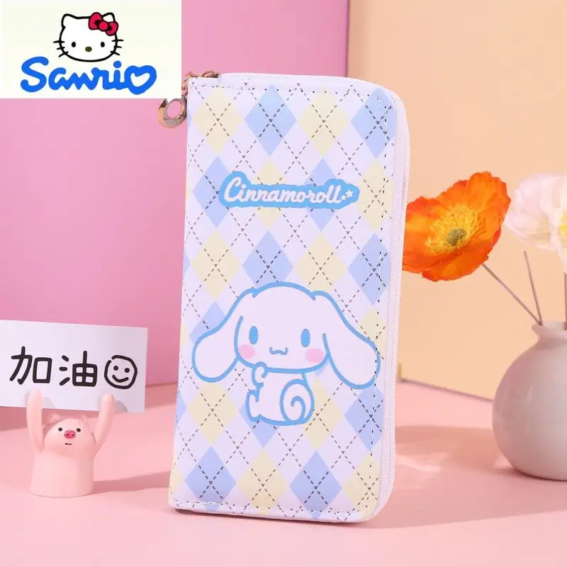 سانريو أزياء عالية الجودة بو الكرتون الإبداعية Kuromi المحفظة طويلة طالب سستة لطيف تغيير المحفظة المحمول