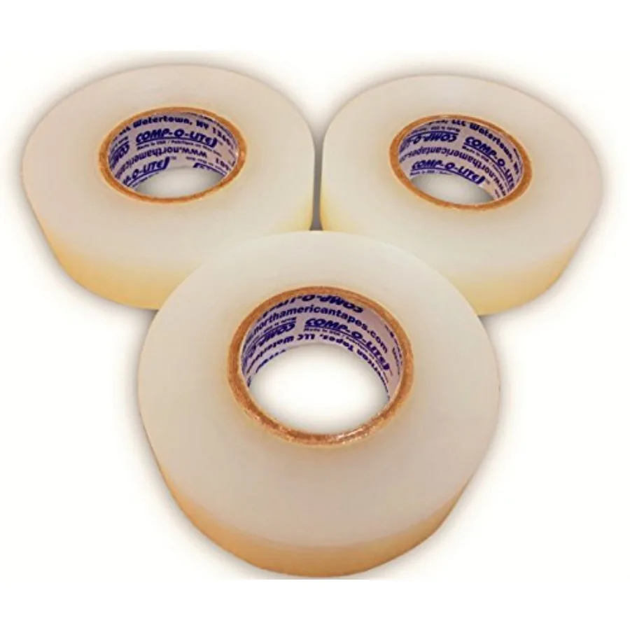North American Tapes,,Hockey Tape, 3 Rolls Per Pack, Clear Poly Shin Pad, 24MM X 25M Per Roll, Made in USA, Easy Rip and Stretc view 2