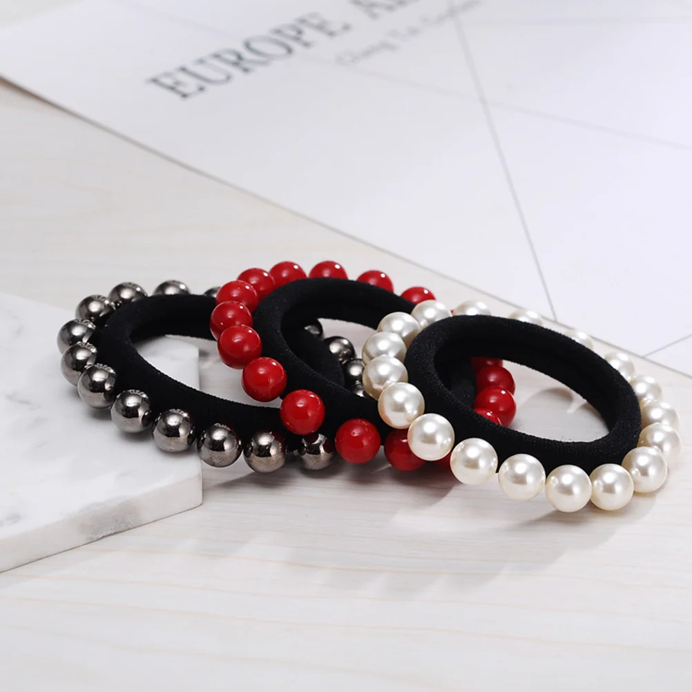 

15 Pcs Pearl Headband Hair Straps Woman Braid Accessories Pendants Charms Ties Ponytail Holder Rope Elastic Simple Miss