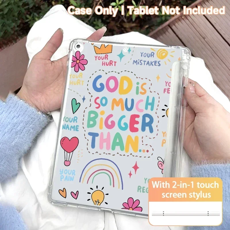 Suitable for iPad single shell with dual-head stylus，with pen slot，iPad11 A16 Pro11/Air13 mini 10.2/10.5/10.9 M3 Protective case