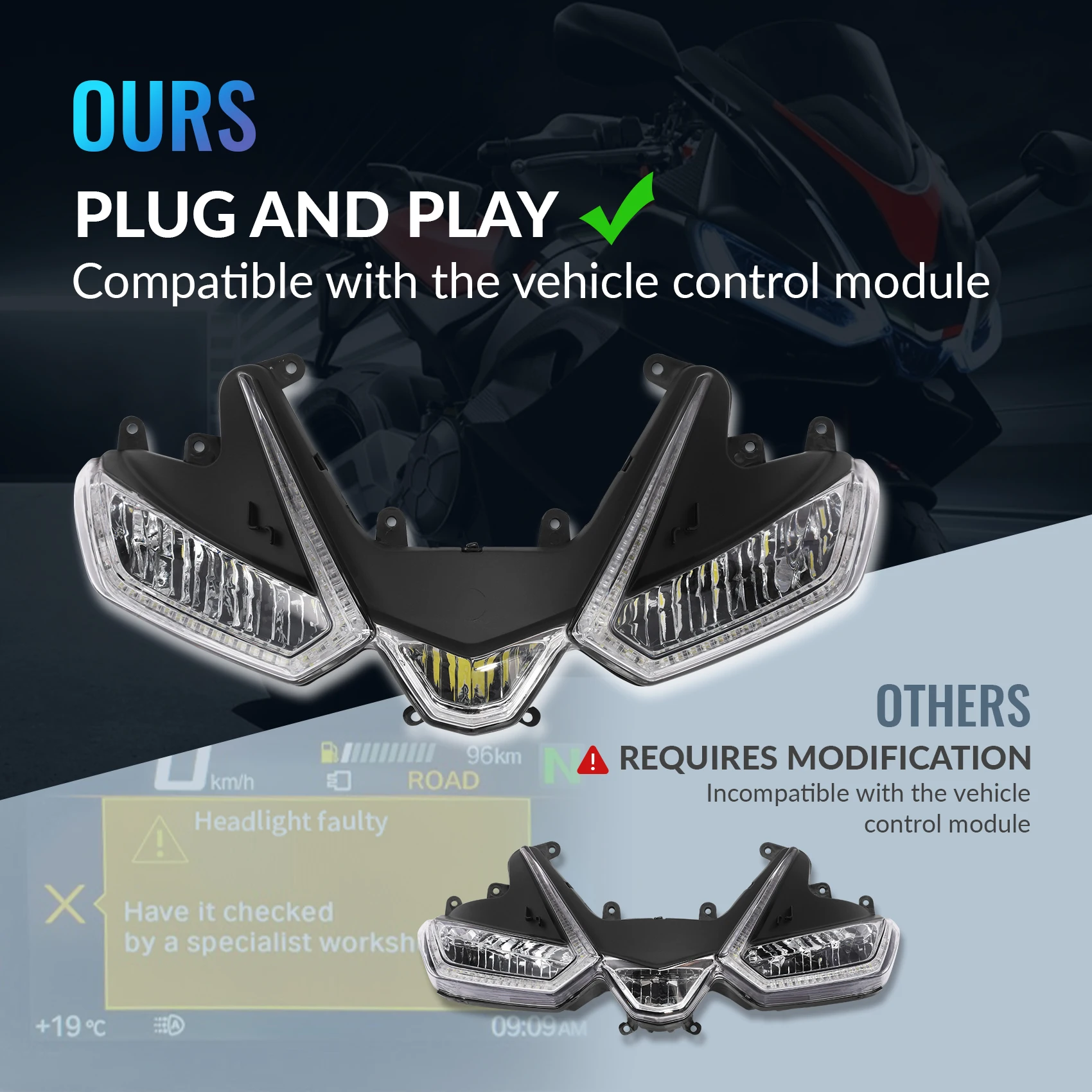 

Светодиодная передняя фара в сборе для Aprilia RS660 RSV4 1100 Tuono 660 2021-2025