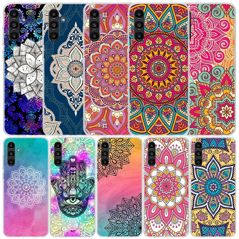 Coque de téléphone Totem Mandala avec fleurs colorées, pour Samsung Galaxy A17 A37 A57 A16 A15 A14 A13 A56 A55 A54 A53 A36 A35 A34 A33 A26 A25