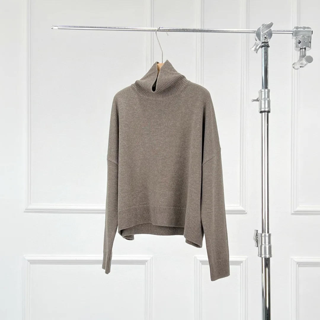 Winter Pullovers Simple New Turtle Neck Wool Knit Sweater Women Jumper