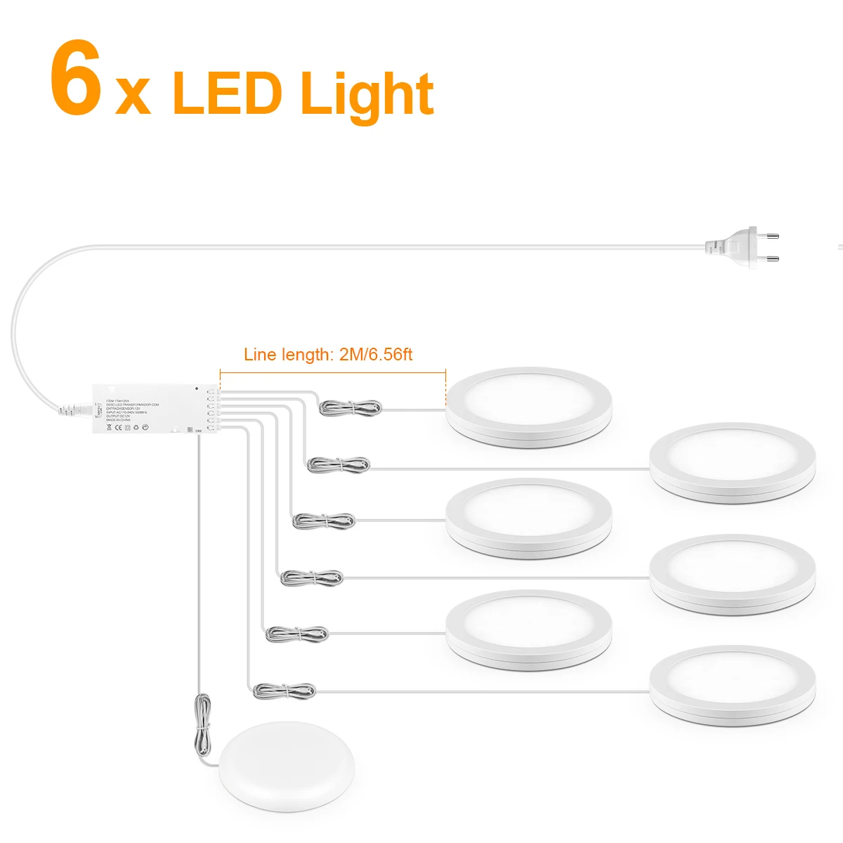 1-6 stks Ultradunne LED Plafondpaneel Licht 5 W 12 V Dimbare Touch Sensor Puck Licht voor Kast Display Plank Kast Wandverlichting