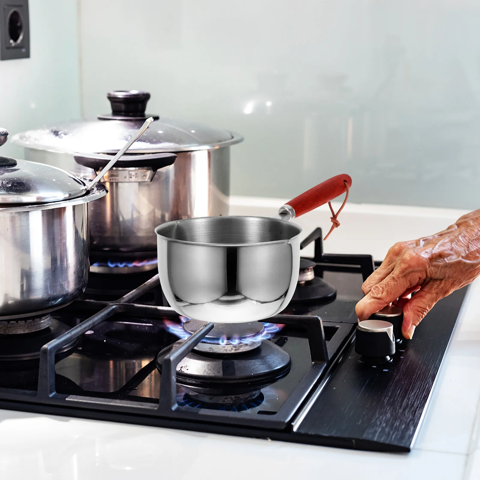 

Stainless Steel Hot Oil Pot Mini Saucepan Small Butter Melting Pan Handle Melting Chocolate Milk Warmer Cooking Sauce Pot