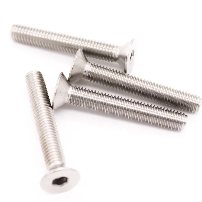 10pcs UNC 1/4-20 US Coarse Thread 304 A2-70 Stainless Steel Hex Hexagon Socket Flat Countersunk Head Screw Bolt