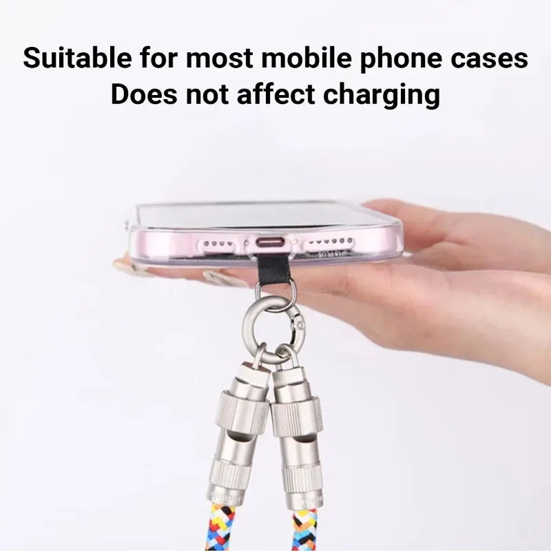 2 in 1 Multifunctional Cell Phone Charger Cable PD 60W Quick Charging Data Line Portable Phone Lanyard Straps with Tether Tabs