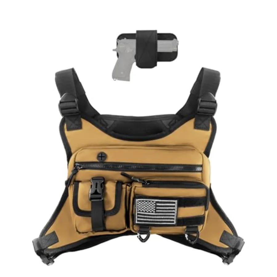 

Outdoor Sports Chest Bag for Men Running Vest Tactical Pack Water Resistant Lightweight Front Run with Extra Storage