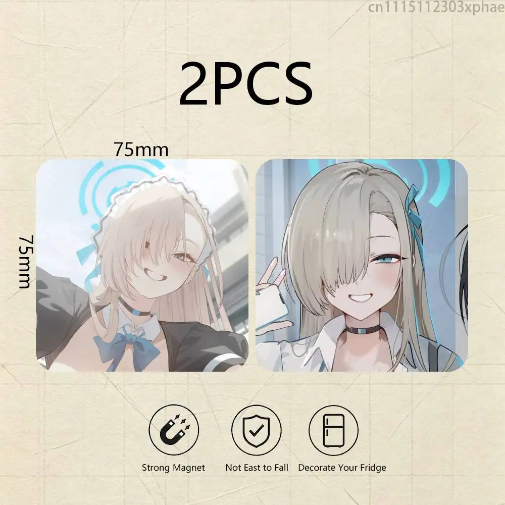 Asuna Ichinose Bunny Blue A-Archive 2-Pack Set Refrigerator Magnets Soft Magnetic Heat Transfer Refrigerator Magnets Gift