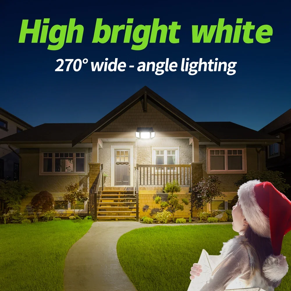 Intelamp Solarleuchten für den Außenbereich, L4000-mAh-Akku, mit zwei Bewegungssensoren, 1200 Lumen, hohe Helligkeit, IP65-Schutzart, Wandlampe für Garten, Hof, Weg und Garage. – Detail 4