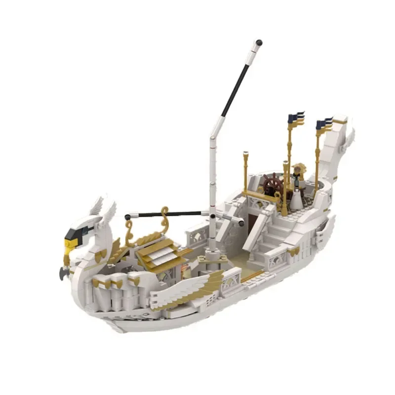 Cisne Navio Modelo De Construção De Tijolos, Anéis De Filme, MOC, Tecnologia Blocos Modulares, Brinquedos De Natal, Conjuntos De DIY, Presentes De Montagem, Populares, LOTR