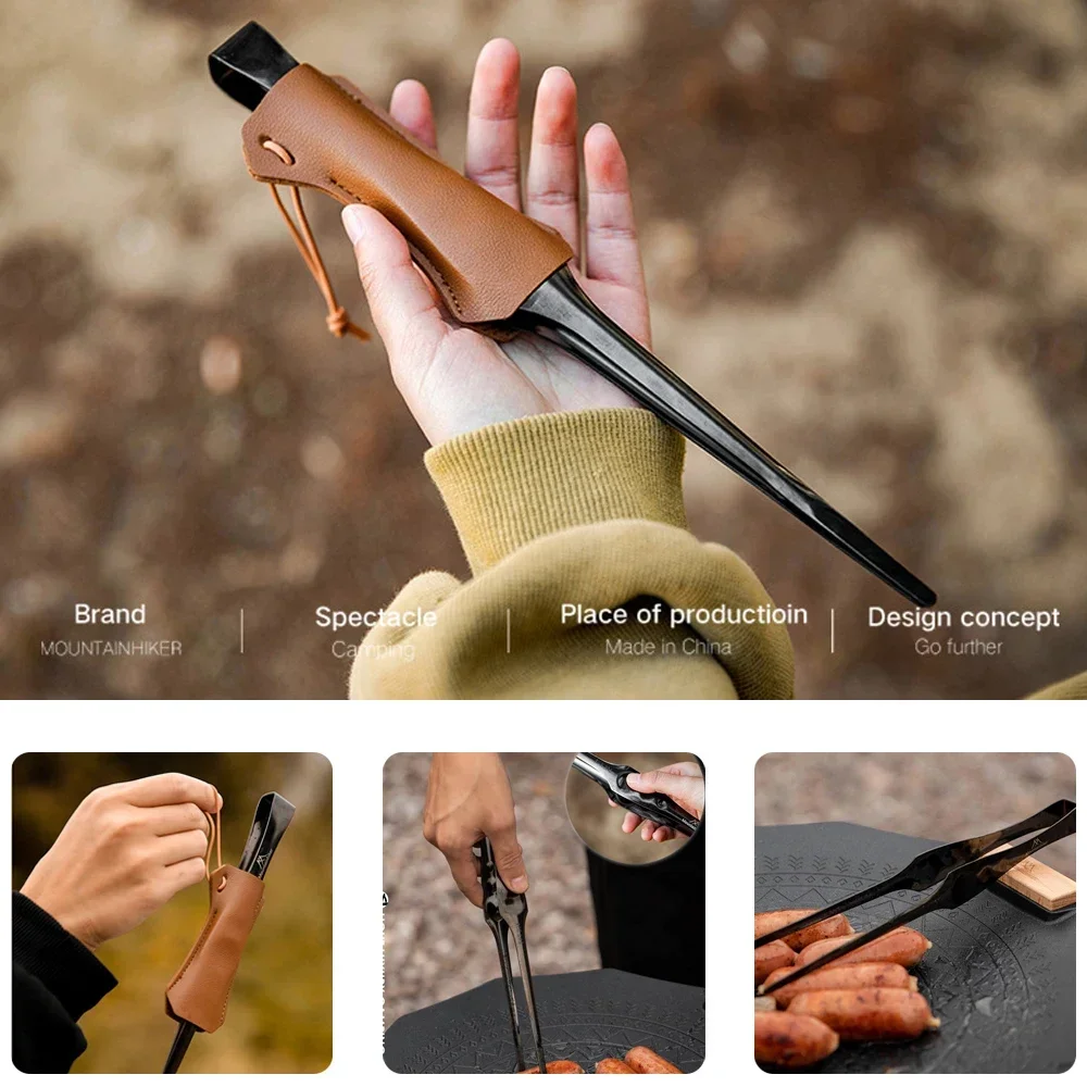 Mountainhiker Outdoor Cooking Clip Stainless Steel Foods Tongs Barbecue Steak Clamp Travelling Picnic Camping Cookware Supplies