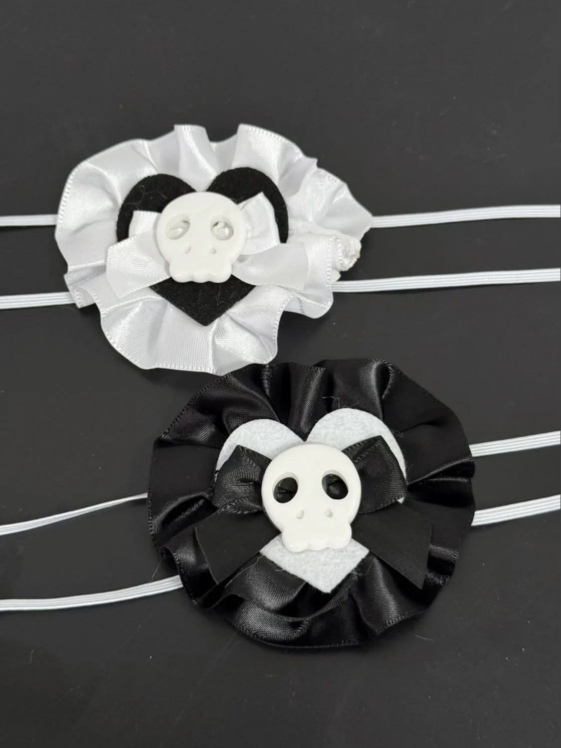Landmine Medical Heart Shape Black White Skull Bow Eye Patch for Girls Cosplay Steampunk Subculture Cos Eye Mask