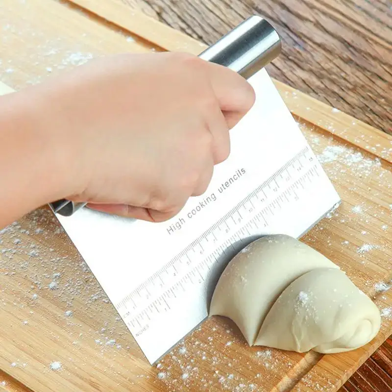 1 raspador de masa de acero inoxidable con cortador, picadora de pastelería para hornear, utensilios y accesorios de cocina