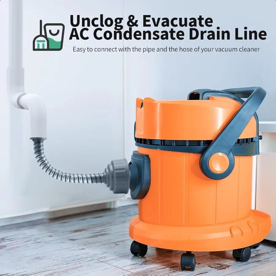 Очиститель сливной линии переменного тока Адаптер для очистки сливной линии конденсата Универсальный адаптер для очистки сливной линии переменного тока, совместимый с большинством ПВХ