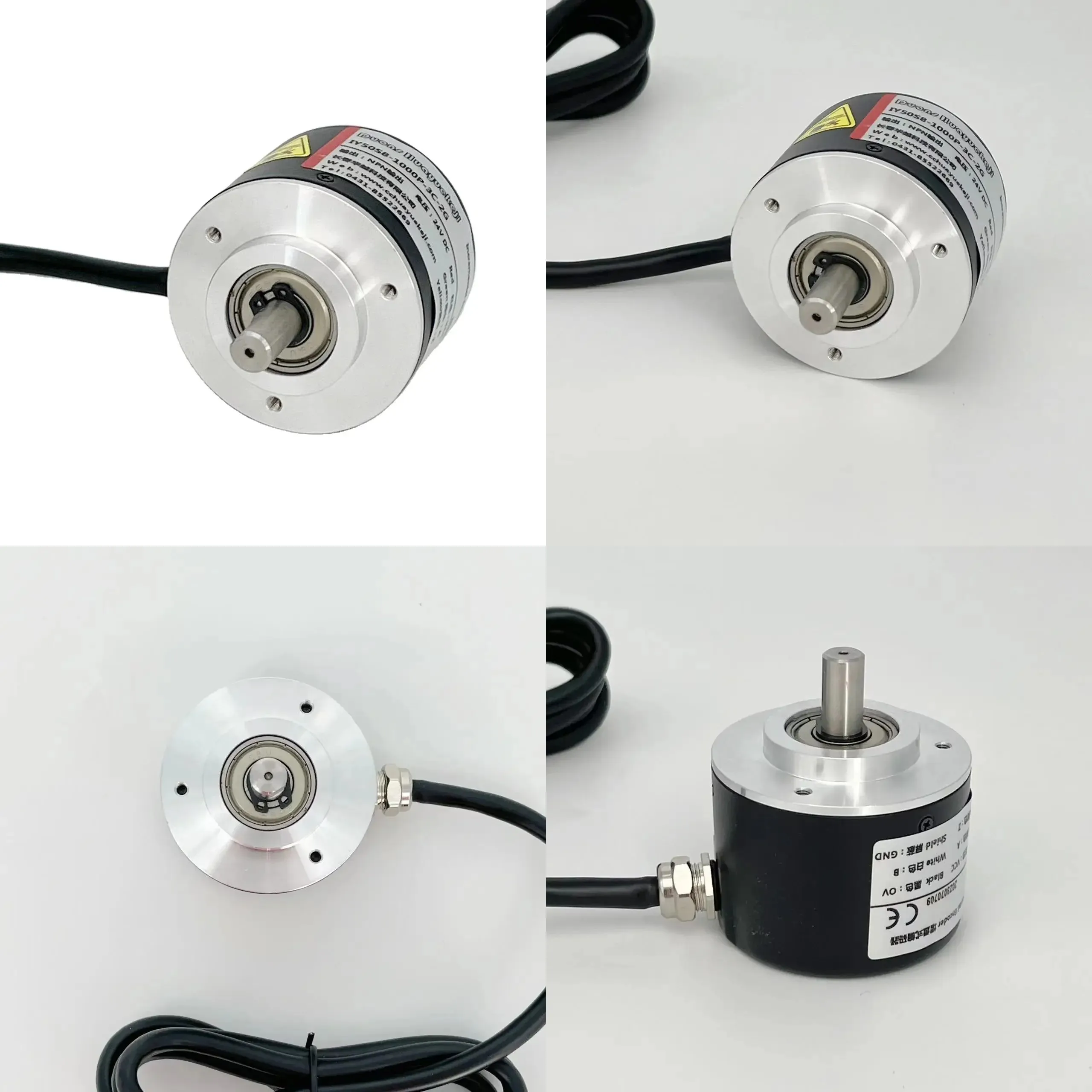 50000 Pulses 8mm Solid Shaft Incremental Encoder ABZ Three-Phase 5-24V Rotary Encoder