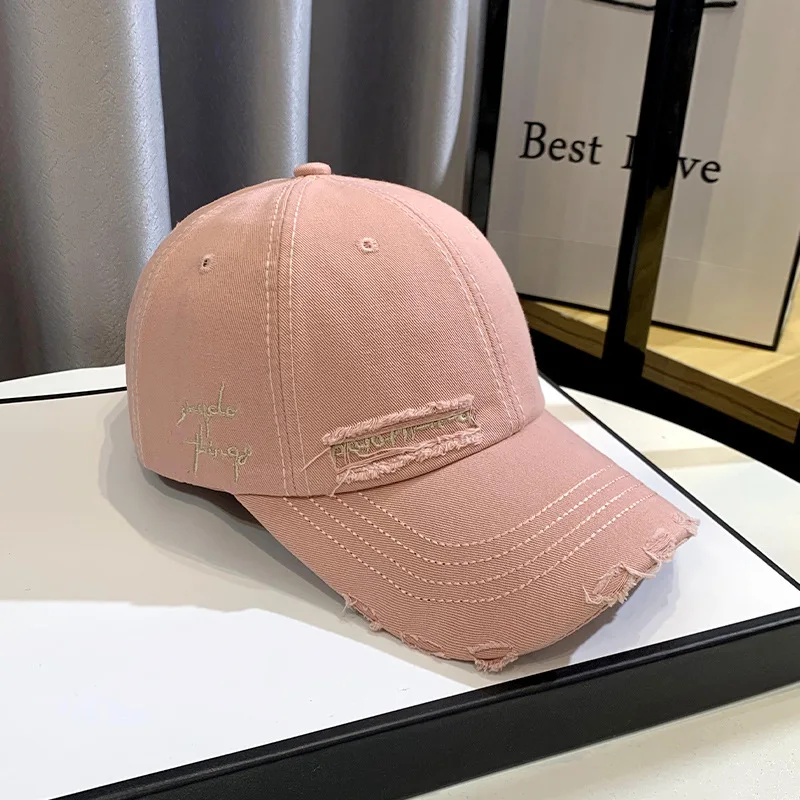 2025 New Celebrity Fashion Embroidery Hole Sunscreen Baseball Cap Women Face Small Spring/ Autumn Korean Version Trend Men's Hat