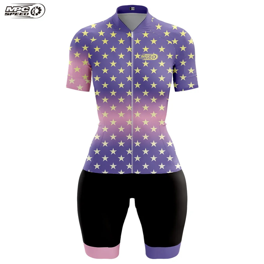 Mpc Speed Women\'s Triathlon Suit cycling pequeno macaco Jumpsuit Summer Short Sleeve Skinsuit Set macaquinho ciclismo feminino