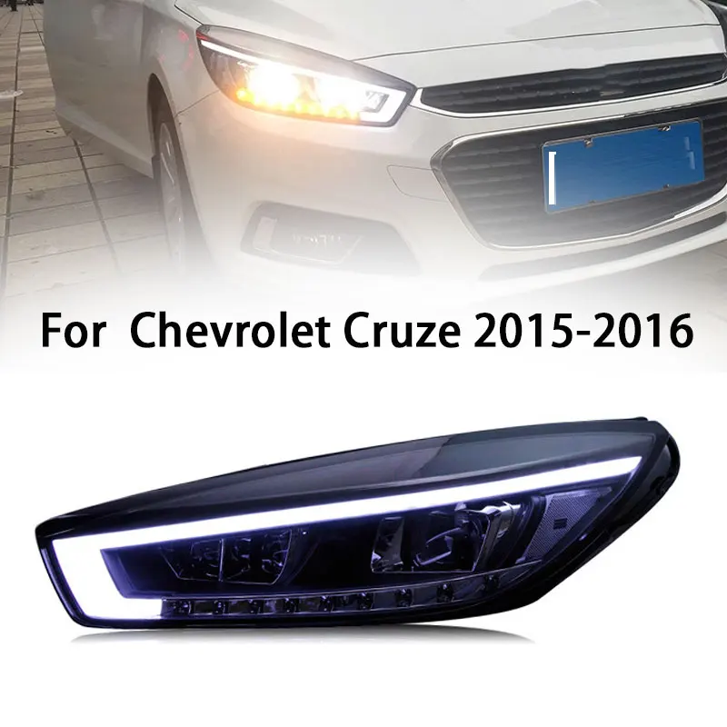 

Автомобильные фары для Chevrolet Cruze светодиодный, фары 2015 2016, фары Cruze DRL, сигнал поворота, фары дальнего света, объектив проектора Angel Eye