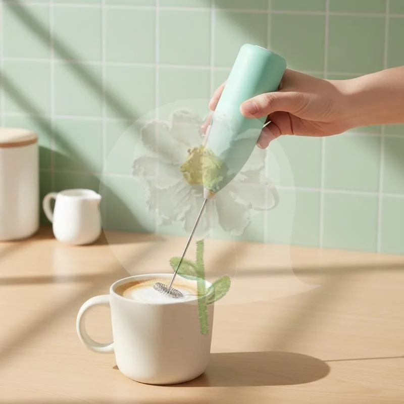 Electric Milk Frother 3-Speed USB Rechargeable Handheld Mixer for Coffee Latte Cappuccino Home Kitchen Use