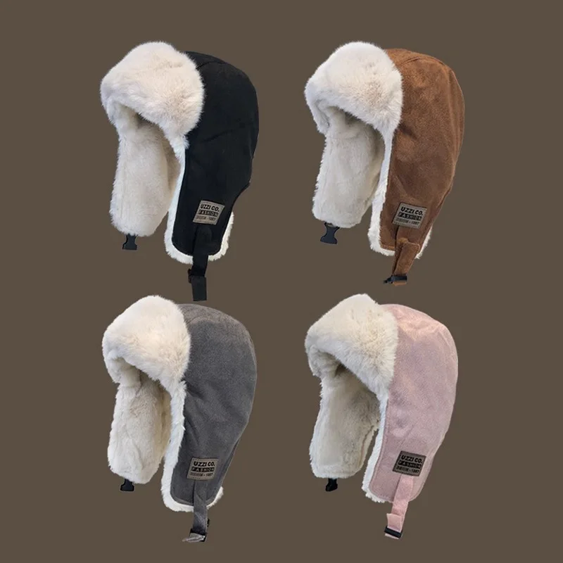 

Hat Men Women Winter Padded Thickened Warm Electric Car Outdoor Cycling Ear Protection Windproof Cold Russian Cap Hot