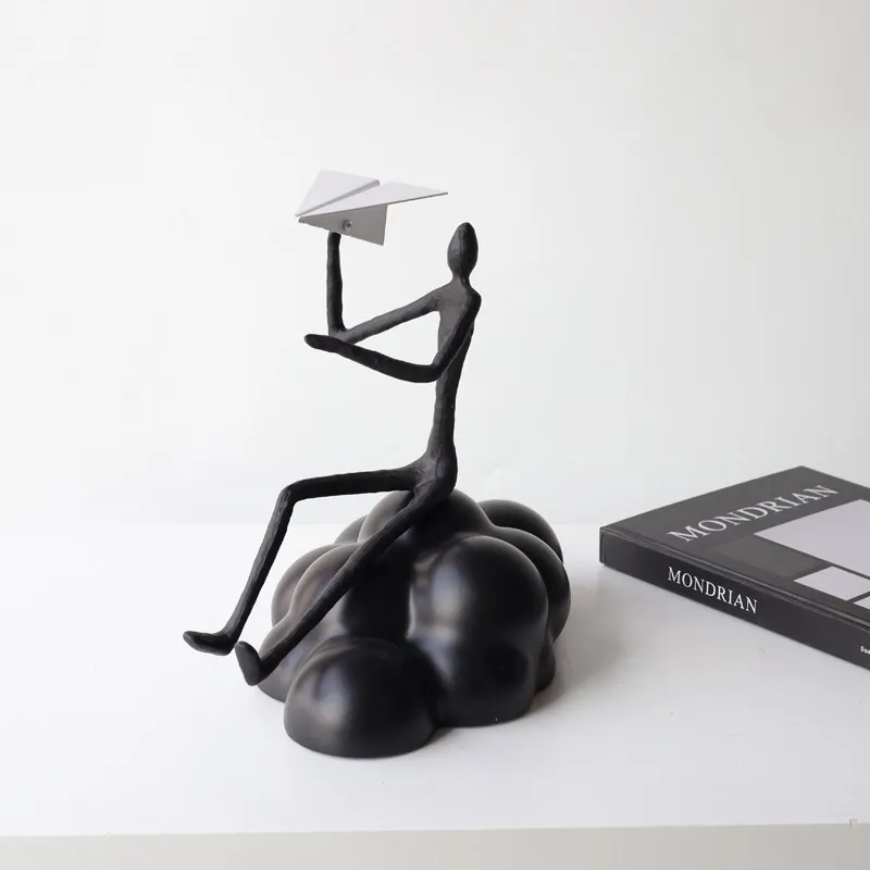Modern abstract sculpture playing airplane figure ornament model room living room TV cabinet entrance study home art