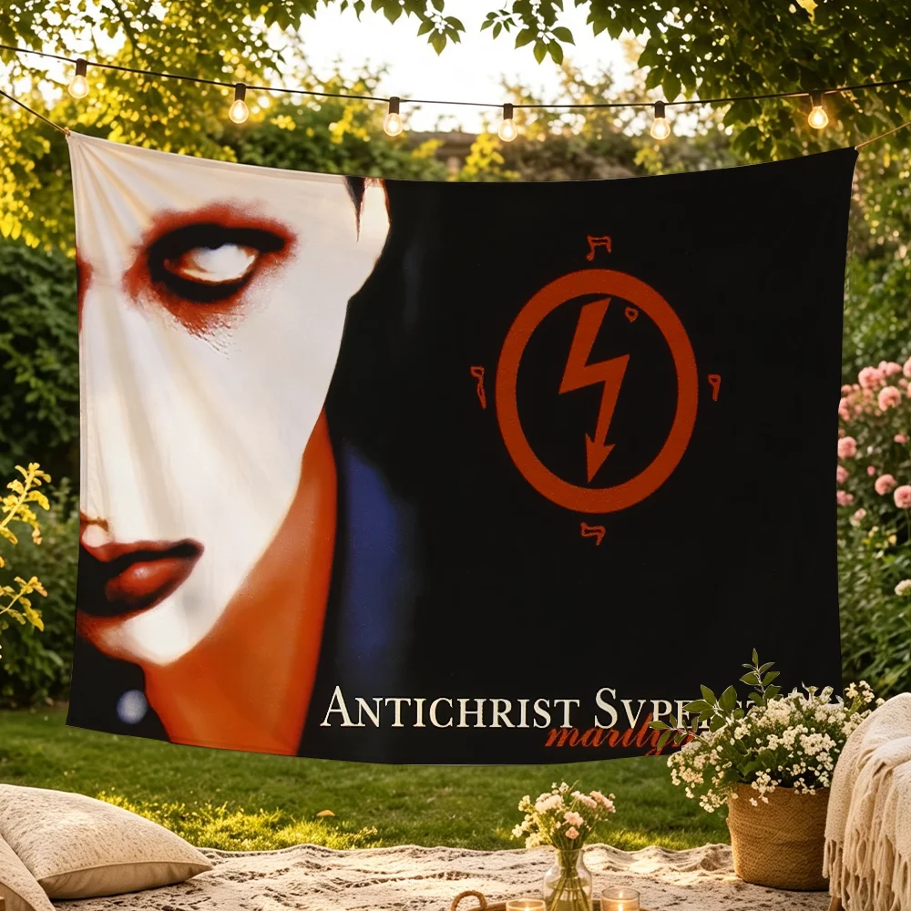 Singer Marilyn Manson flag Advertising Banner for Camping Decoration Outdoor & Garage Wall Hanging Decorations