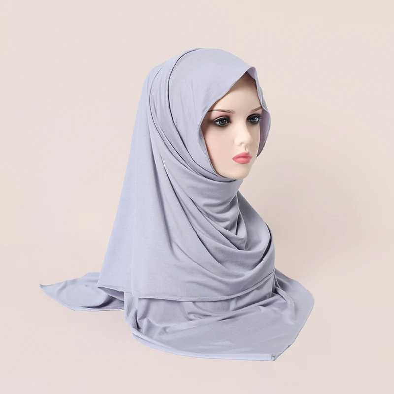 Cotton Muslim Women Chiffon Hijabs Scarves Women Muslim Shawls Rhinestone Headscarf Wraps Turban Islamic Clothing Solid Bandana