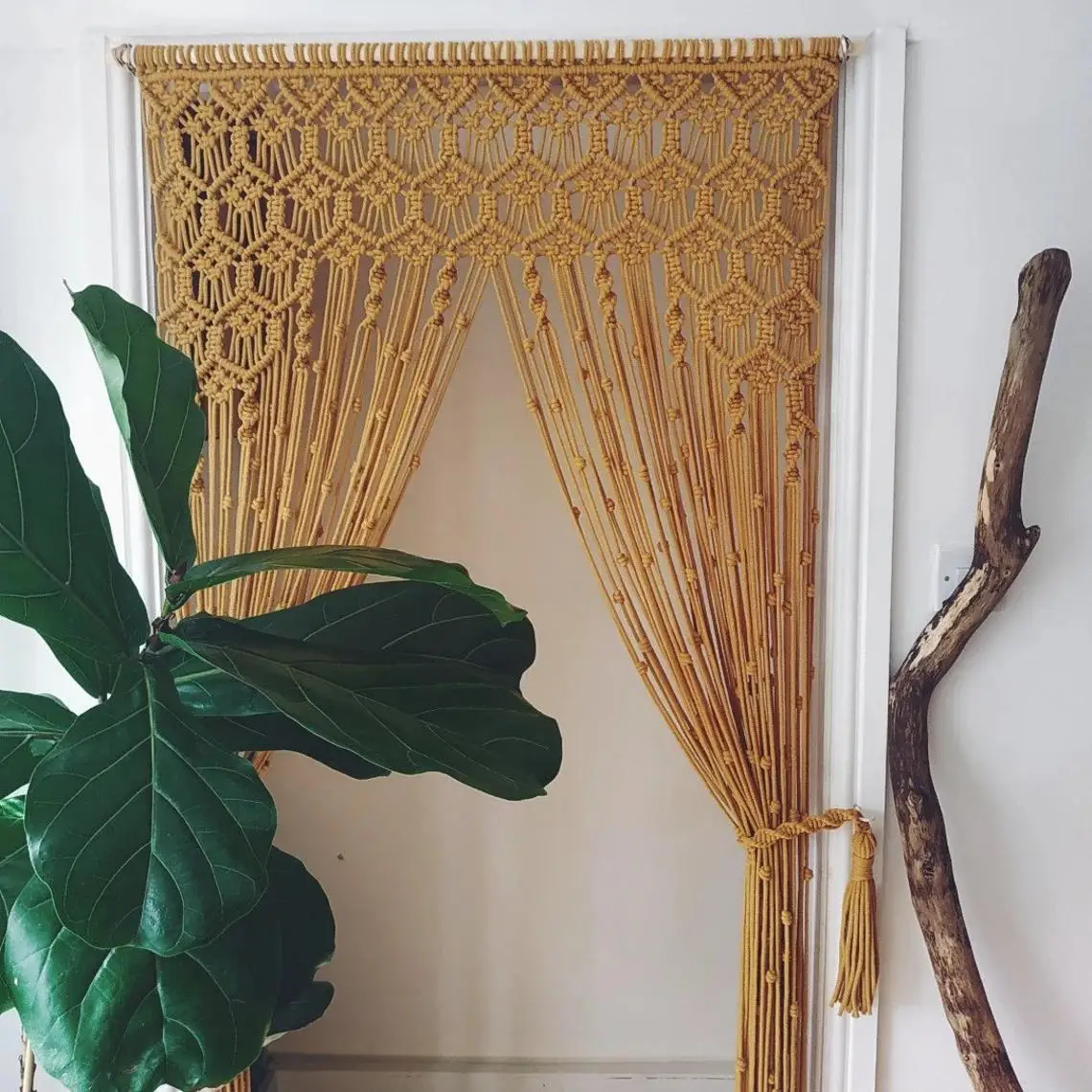 Hand Woven Macrame Tapestry Bohemian Wall Hanging Tapestry Window Door Curtains Wedding Background Home Decoration