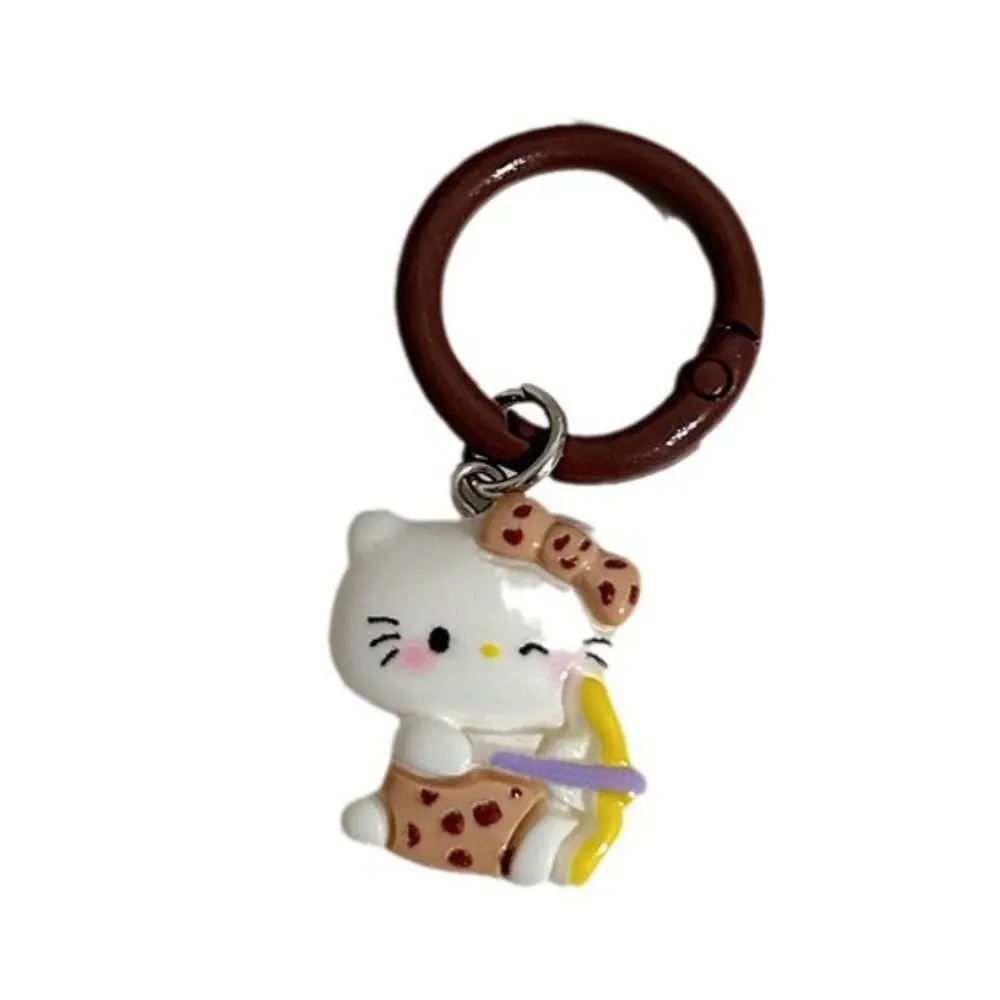 Llaveros Sanrio HelloKittys con estampado de leopardo para regalos de Navidad Bestie, colgante de gato divertido, accesorio para bolso decorado