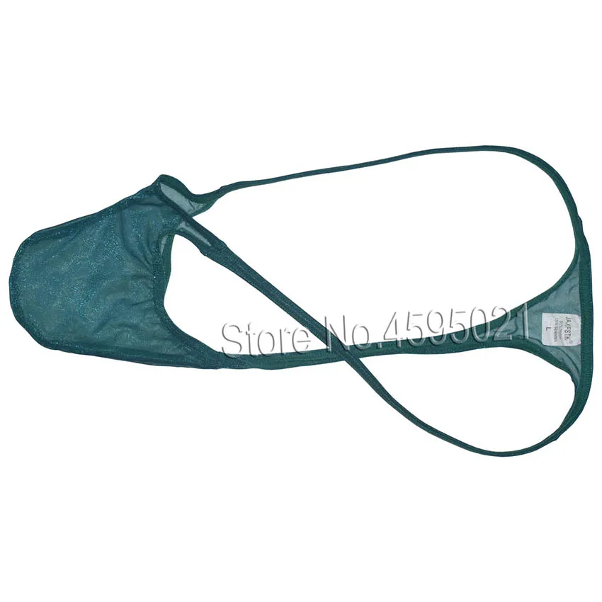 Sexy Men's Thongs Glass Yarn Sheer Mesh Bikini Shiny Solid Underwear Male See-through G-String Organdy Tangas T-Back Quick Dry