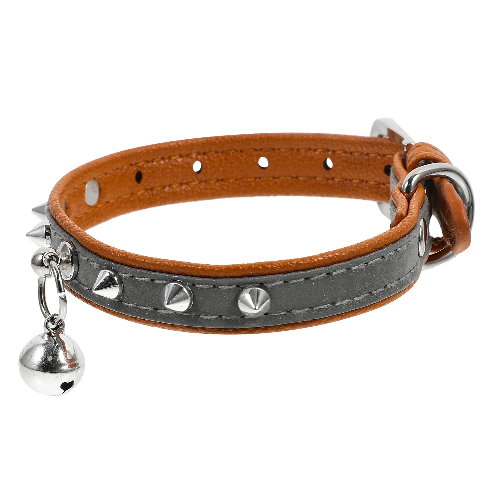 

Reflective Adjustable Pet Collar Bell Rivets Cat Necklace Night Visible Comfortable Durable Party Gift Dog Collars Pet Supplies