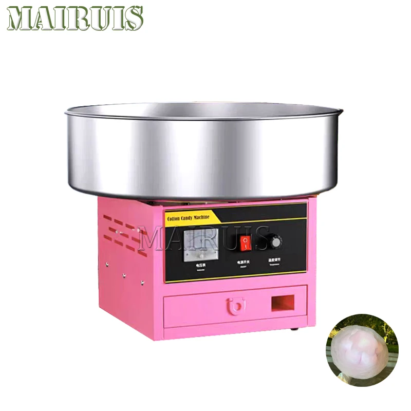 

Электрическая машина для сахарной ваты мощностью 1000 Вт, коммерческий аппарат для приготовления сладкой ваты с чашей из нержавеющей стали и совком для сахара