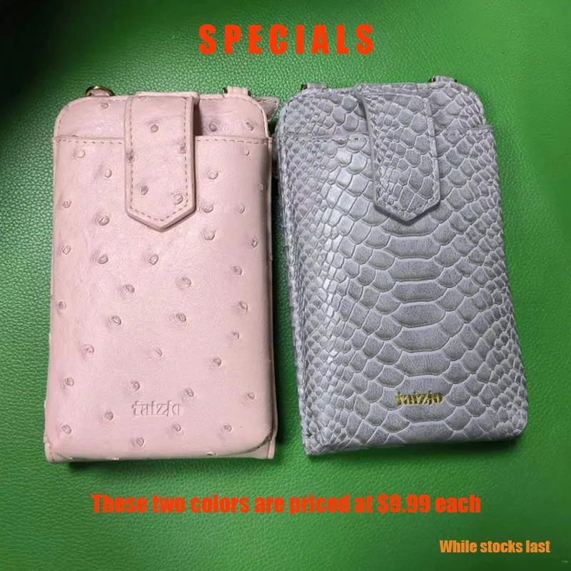 Hot Ins Phone Shoulder Bag Ostrich Pattern Clutch Crossbody PU Python Crossbody Phone Card Wallets for Women