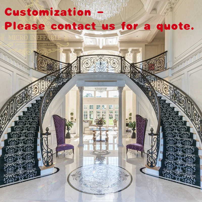 

на заказ. Роскошные двойные лестницы в великолепном стиле для отеля, антикоррозийные чугунные поручни из нержавеющей стали, роскошные железные лестничные перила