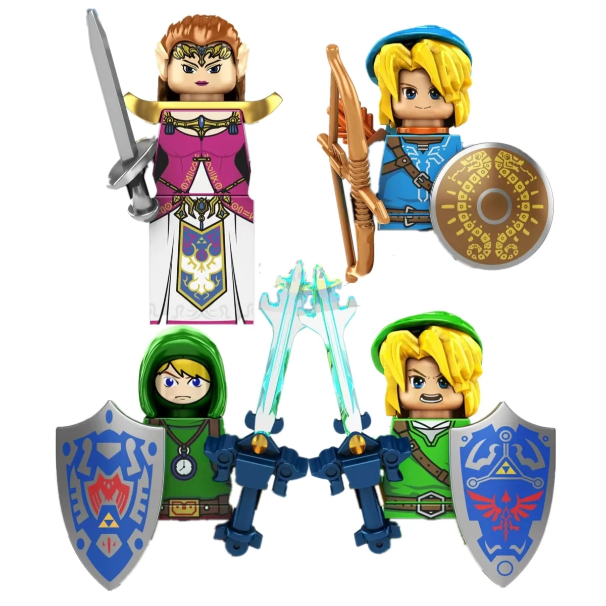 LegendofZeldaed de dibujos animados de Anime, bloques de construcción, Mini figuras de acción de princesa, juguetes de montaje para niños, regalos de cumpleaños