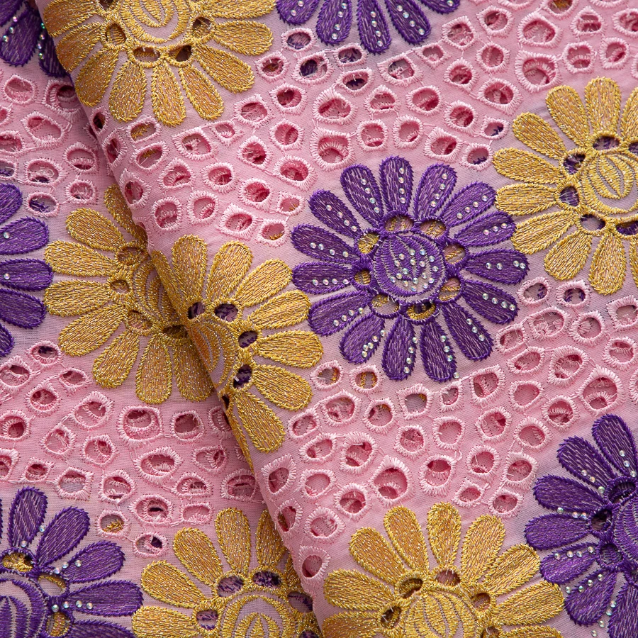 SJD LACE African Cotton Lace Fabrics Swiss Voile Lace 2025 High Quality Nigerian Lace for Sewing Women Wedding Party 4486